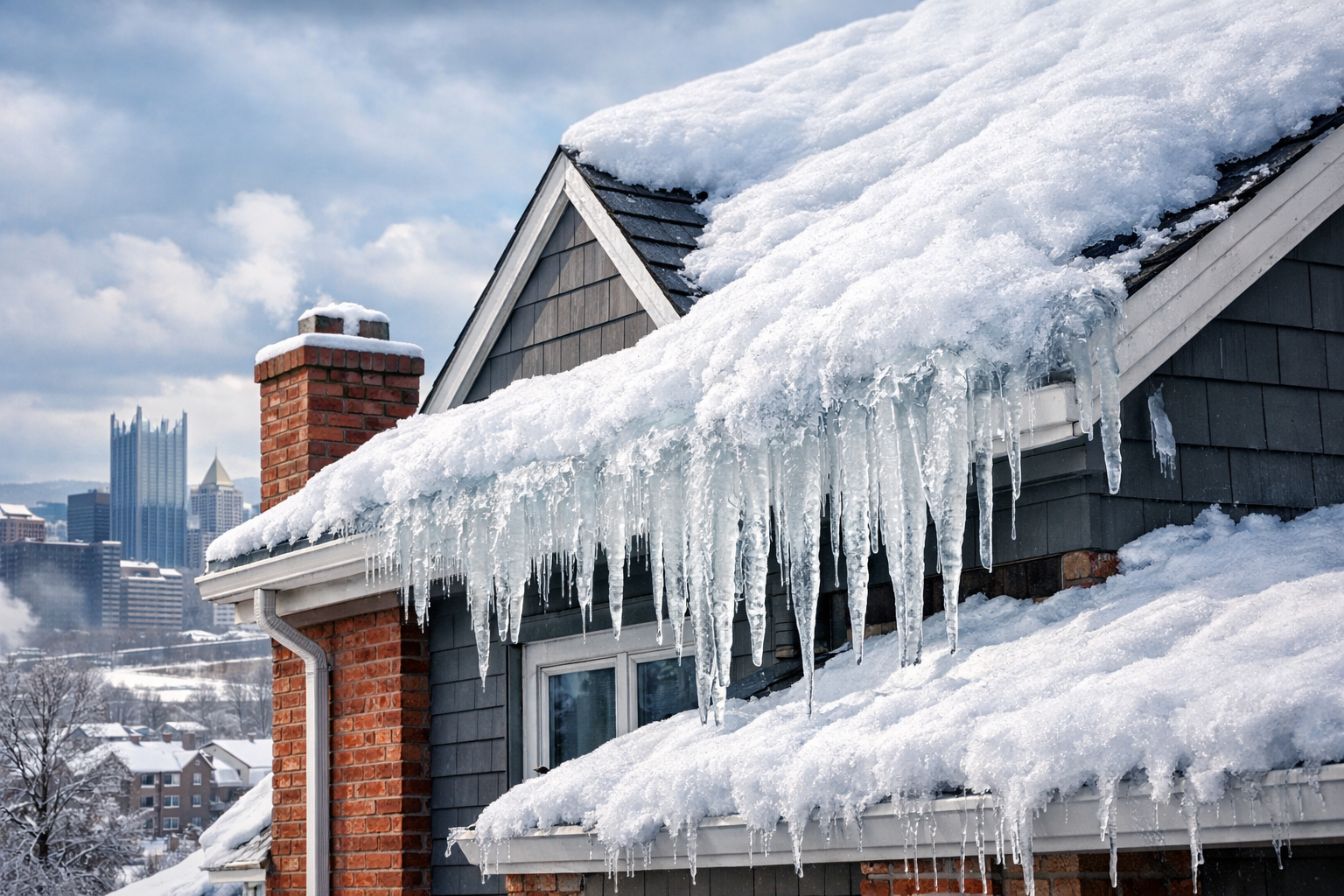 what causes ice dams on roofs Pittsburgh PA
