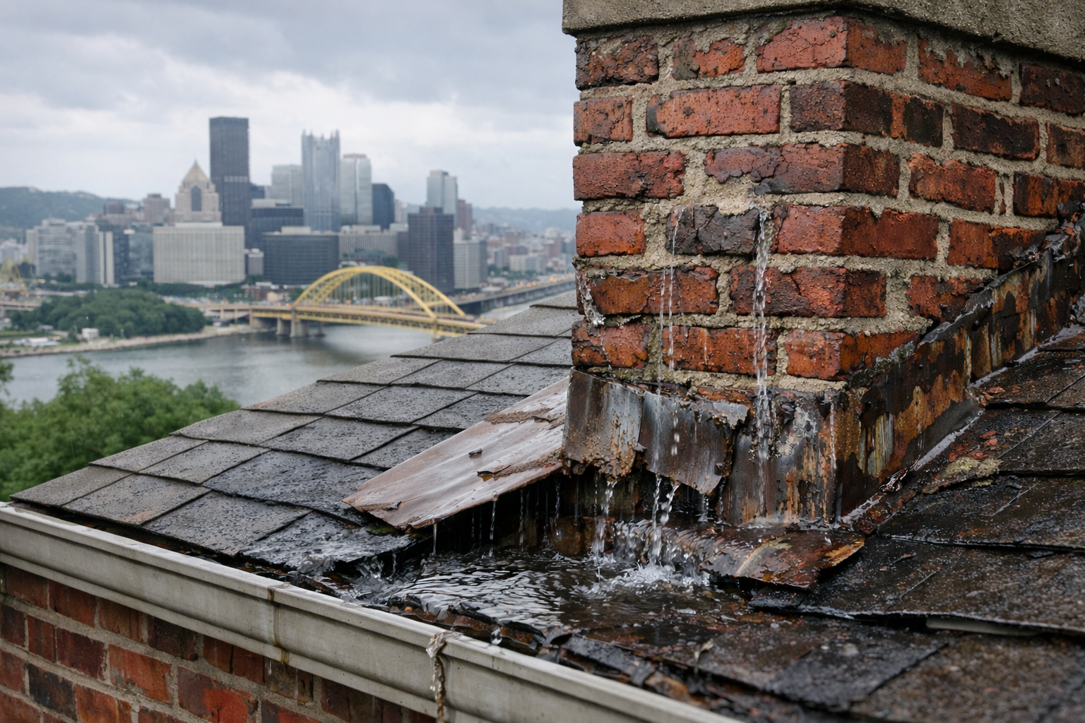 roof leaking around chimney Pittsburgh PA